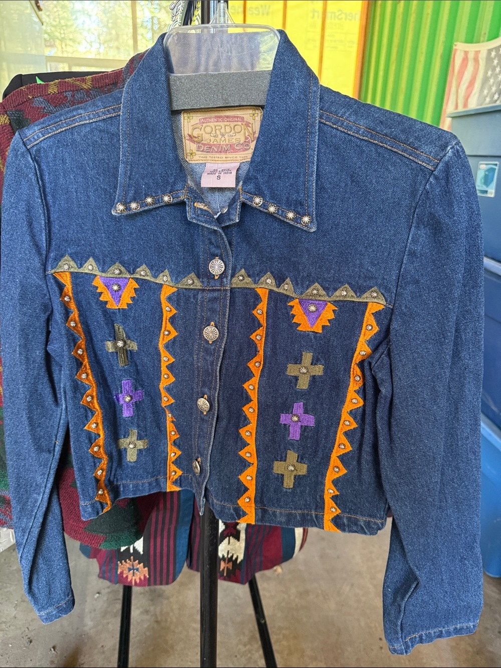 Intake Denim Embroidered Blue Western Jacket